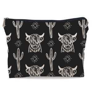 Western Makeup Bag - Black Cowgirl Stuff, Cow Makeup Bag, Western Gifts😼